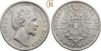 Kaiserreich: Bayern: 2 Mark 1877 D Ludwig II, 1864-1886: VF etwas geputzt