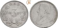 Südafrika: 3 Pence 1897 Paul Krüger, Präsident, 1883-1900: VF
