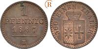 Waldeck: 1 Pfennig 1867 B Georg Victor, 1852-1893: AU / BU kl. Randfehler, feine Patina