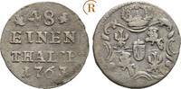 Sachsen: 1/48 Taler Grünthal 1763 C Friedrich August II, 1733-1763: VF