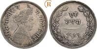 Rupie 1949 = 1892 Indien: Baroda Sultanat: Sayaji Rao III, 1875-1938: ss Randfehler