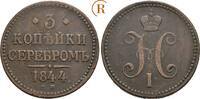 Russland: 3 Kopeken Ekaterinburg 1844 EM Nikolaus I, 1825-1855: VF Kratzer