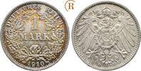 Kaiserreich: 1 Mark 1910 D UNC- / EF hübsche Patina