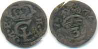 Braunschweig Lüneburg Celle: Christian Ludwig: Dreier ( 3 Pfennig ) 1676 Clausthal ss-s, Schrötlingsriß. Selten !