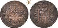 Sachsen Eisenach: Heller 1735 Wilhelm Heinrich, 1729-1741: VF+