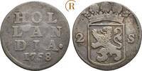 Niederlande Holland Provinz: 2 Stuiver 1758 VF