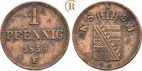 Sachsen: 1 Pfennig 1859 F Johann, 1854-1873: aEF
