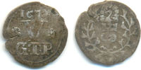 Bentheim Tecklenburg Rheda Grafschaft: 5 Pfennig Münzstätte Kirchstapel 1677 Johann Adolf, 1674-1700: VF-