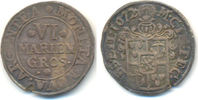 Bentheim Tecklenburg Rheda Grafschaft: 6 Mariengroschen Münzstätte Kirchstapel. 1672 Moritz, 1623-1674: UNC, herrliche alte Patina, Schrötlingsfe...