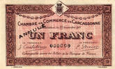 Frankreich France / Frankreich Carcassonne 1 Franc 1919 Annulé -