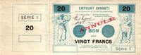Frankreich France / Frankreich Valenciennes 20 Francs 1914 Annulé -