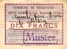Frankreich France / Frankreich Mericourt 10 Francs 1915 Annulé -