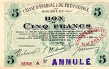 Frankreich France / Frankreich Maubeuge 5 Francs 1914 Annulé -