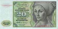 Deutschland 20 DM Deutsche Mark 1960 Ro 264c J/J  50,00 EUR  Excl. 5,35 EUR Verzending