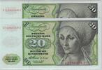 Deutschland 20 DM Deutsche Mark 1960 Ro 264c J/J Pair - Pärchen nachfolg... 100,00 EUR  Excl. 5,35 EUR Verzending
