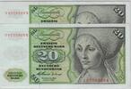 Deutschland 20 DM Deutsche Mark 1960 Ro 264c J/K Pair - Pärchen nachfolg... 90,00 EUR  Excl. 5,35 EUR Verzending