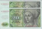 Deutschland 20 DM Deutsche Mark 1970 Ro 271a GC/E Pair - Pärchen folgend... 120,00 EUR  Excl. 7,35 EUR Verzending