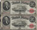 USA Vereinigte Staaten P 188 Pair with consecutive number 2 Dollar 1917 