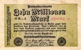 Deutschland 10 Millionen Mark Ro 105a NN altdeutsch RAR -