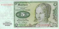 Deutschland 5 DM Deutsche Mark 1980 Ro 285b Y/A Replacement / Ersatznote... 12,00 EUR  Excl. 5,35 EUR Verzending