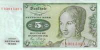 Deutschland 5 DM Deutsche Mark 1980 Ro 285b Y/A Replacement / Ersatznote... 12,00 EUR  Excl. 5,35 EUR Verzending