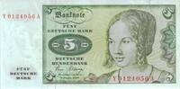 Deutschland 5 DM Deutsche Mark 1980 Ro 285b Y/A Replacement / Ersatznote... 12,00 EUR  Excl. 5,35 EUR Verzending