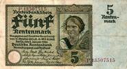 Deutschland 5 Mark Ro 164bF Serie P KN braun -