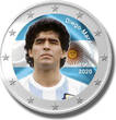 2 Euro Coloured Coin Football Star - Diego Maradona 1960 - 2020