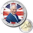 2 Euro Coloured Coin Set of 5 in Presentation Box - UK British Monarchy