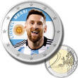 2 Euro Coloured Coin Single box Football Star - Lionel Messi