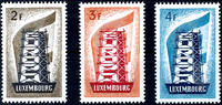 Luxemburg 3 Werte 1956, 2 - 4 Fr. Europe CEPT, 3 values complete, perfectly mint never hinged, unsigned, Michel 300.- -