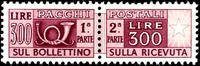 Italien Paketmarken 500 Lire 1946 / 52, 25 C. To 500 liras package stamps watermarked 3, impeccable mint never hinged, very scarce set, Michel 2.500.- -