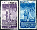 Italien 1950, 20 L. And 55 L. international Radio conference in florence and Rapallo, complete set with two values, in perfect conditi -