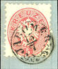 Österreich Stempel 5 Kreuzer JAROMER 15 / 7, single circle postmark clear and complete on piece rose double eagle, Müller no. 1115 c, 24 points -