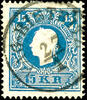 Österreich Stempel 15 Kreuzer VAG Its scratch 27 / 1, clear centered single circle postmark on Franz Joseph, type II, Müller no. 3058 a, 40 points -