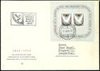 Schweiz A hundred years Bale dove souvenir sheet, used Switzerland. Car post office 17. IV. 45 on properly franked letter to Langentha -