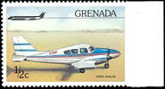 Grenada 1976, 1/2 C. Airplanes, variety right imperforated, from right margin of sheet, perfectly mint never hinged, decorative and sc -