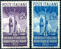 Italien 1950, 20 L. And 55 L. international Radio conference in florence and Rapallo, complete set with two values, in perfect conditi -