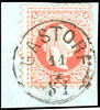 Österreich Stempel GASTORF 11 / 4 81 (Bohemia), single circle postmark complete, S.O.T.N on letter piece 5 Kr. Franz Joseph, Klein no. 1261 b, 80 p -