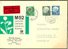 Bundesrepublik Deutschland 30 Pfg Heuss lumogen mit Zusatzfrankatur auf portogerechtem Eilboten-Brief von  PEWSUM 10.6.62  nach Hamburg   Brief