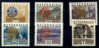 Österreich 6 Werte 1931, 10 g - 1 S. Rotary-congress, 6 values complete, perfectly mint never hinged, unsigned, Michel 650.- -