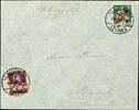 Schweiz 1919, 50 C. Airmail with red airscrew overprint in mixed franking with 15 C. Tell boy on therefore properly franked franked air -