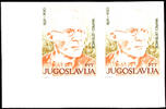 Jugoslawien 2 Din. Marko Cepenkov imperforated, horizontal pair from the left lower corner of the sheet, mint never hinged, sound -
