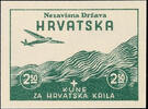 Kroatien 2, 50 K plus 2, 50 K. Model plane exhibition, imperforated proof print of the 2. Print period, unused without gum, as issued, ph -