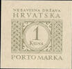 Kroatien Portomarken 1 K., imperforated proof print from the 2. Print period in light grey, mint never hinged, photo expertize Zrinjscak BPP -