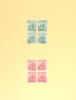 Tschechoslowakei 50 H. And 1 Kc. Battle by Zborov block of four on page from hand made paper in blue minister booklet with gold lettering (blotch -