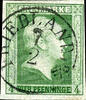 Preußen 4 Pfg green, centric cancellation with pre philately single circle postmark FRIEDLAND i. O / S. 7 2, on all sides having full -