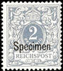 Deutsches Reich Krone 2 Pfg / eagle grey with Specimen overprint, mint never hinged, Michel 280.- -