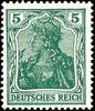 Deutsches Reich 5 Pfennig Germania war time printing, black opal green, mint never hinged, expertized Zenker BPP, Michel 500.- -