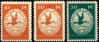 Deutsches Reich 10 Pfg to 30 Pfg airmail on the Rhine and Main, impeccable mint never hinged set with 3 values, Michel 230.- -